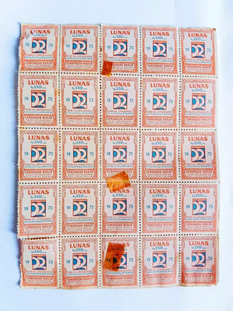 dijual materai djasa raharja tahun1973