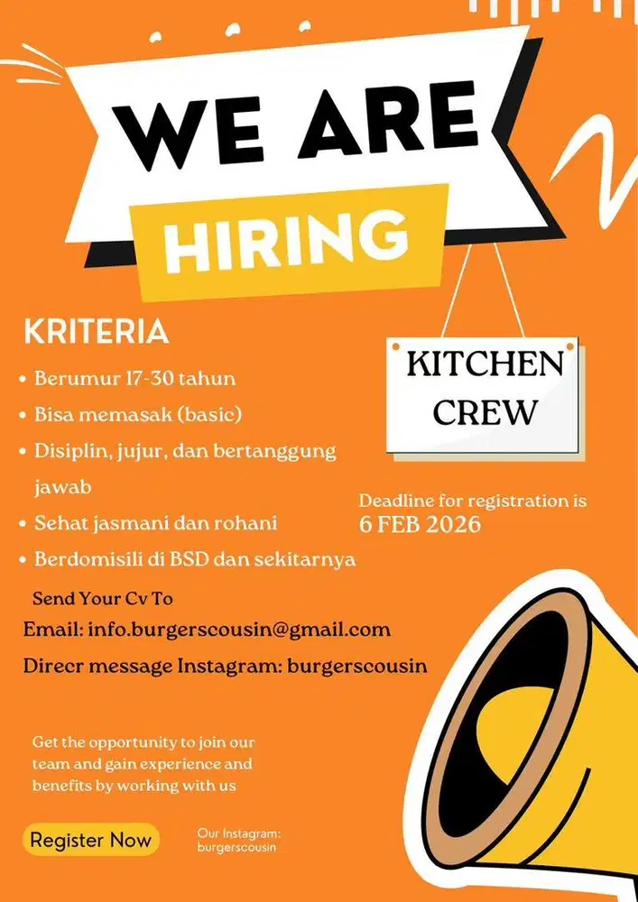 Loker Kitchen Crew Burger (basic cooking)