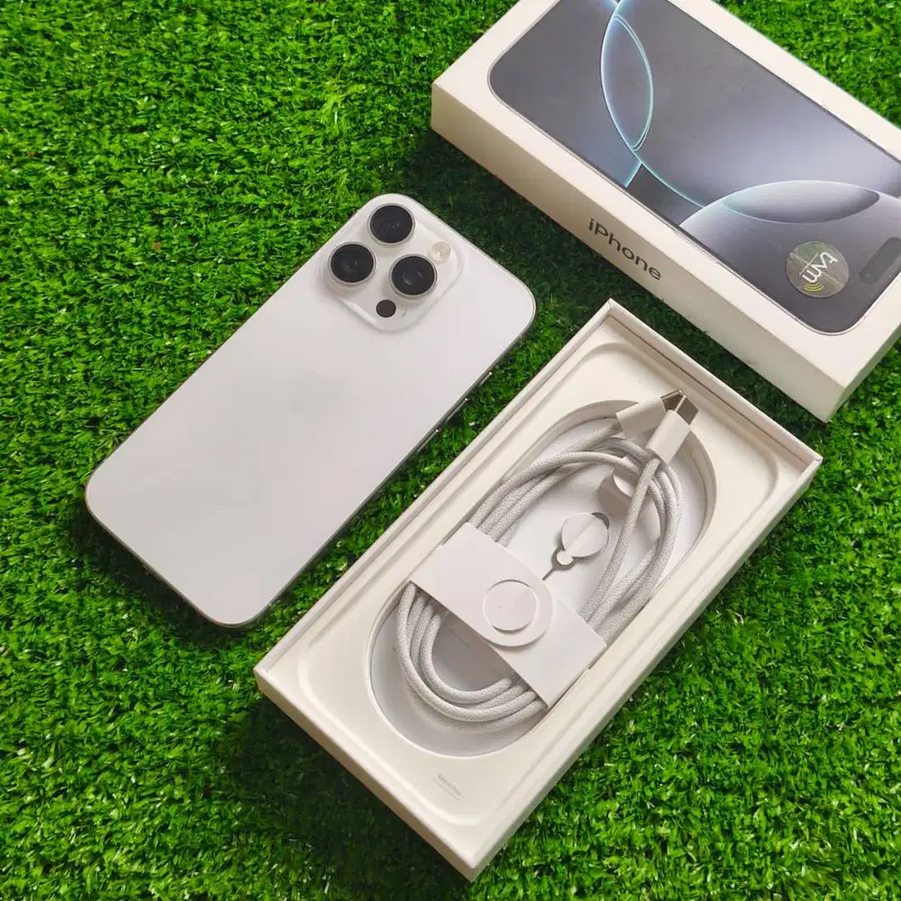 iPhone 16 Pro 128GB White Titanium BH 95% Garansi Resmi April 2026