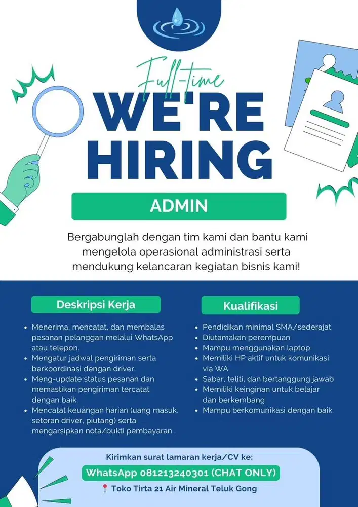 Lowongan Kerja Admin Toko