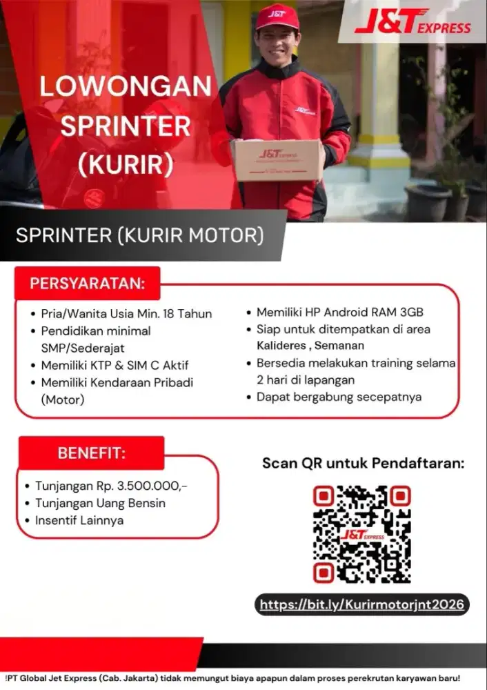 LOWONGAN KURIR J&T EXPRESS KALIDERES