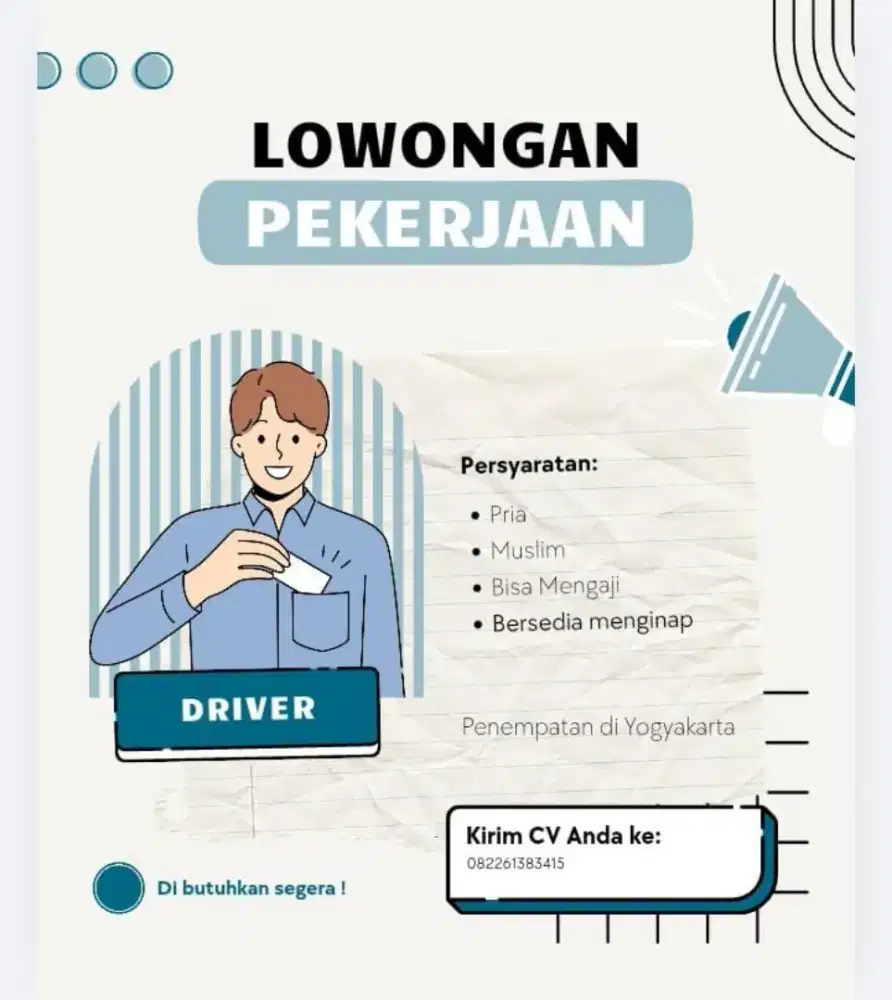 LOWONGAN KERJA DRIVER