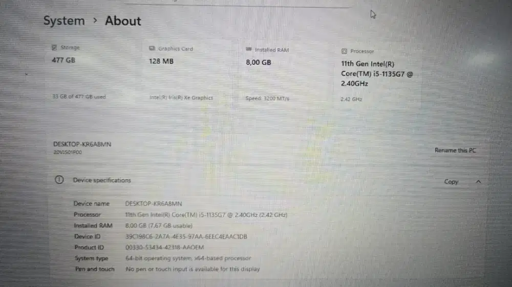 thinkpad L13 i5 generasi 11