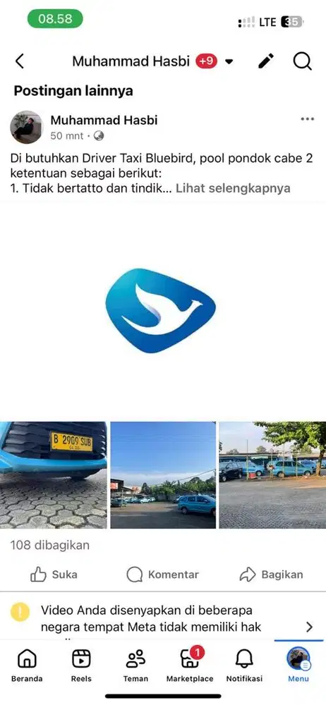 Lowongan driver blue bird