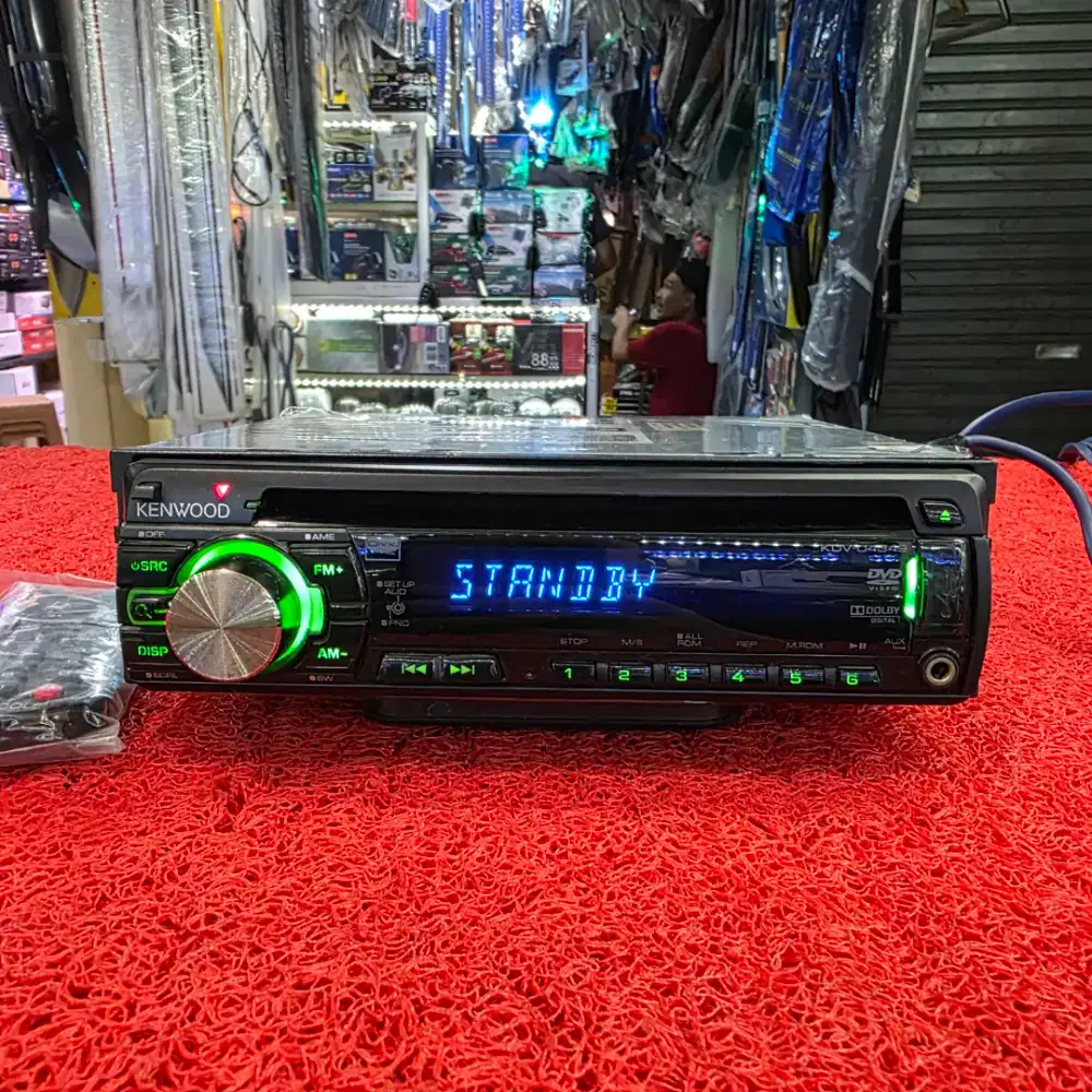 Head Unit Single Din KENWOOD KDV-U4349 DVD sudah dipasang Bluetooth
