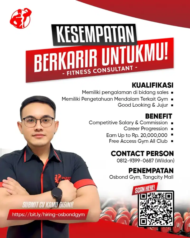 Loker Fitness Consultant dan Sales Manager
