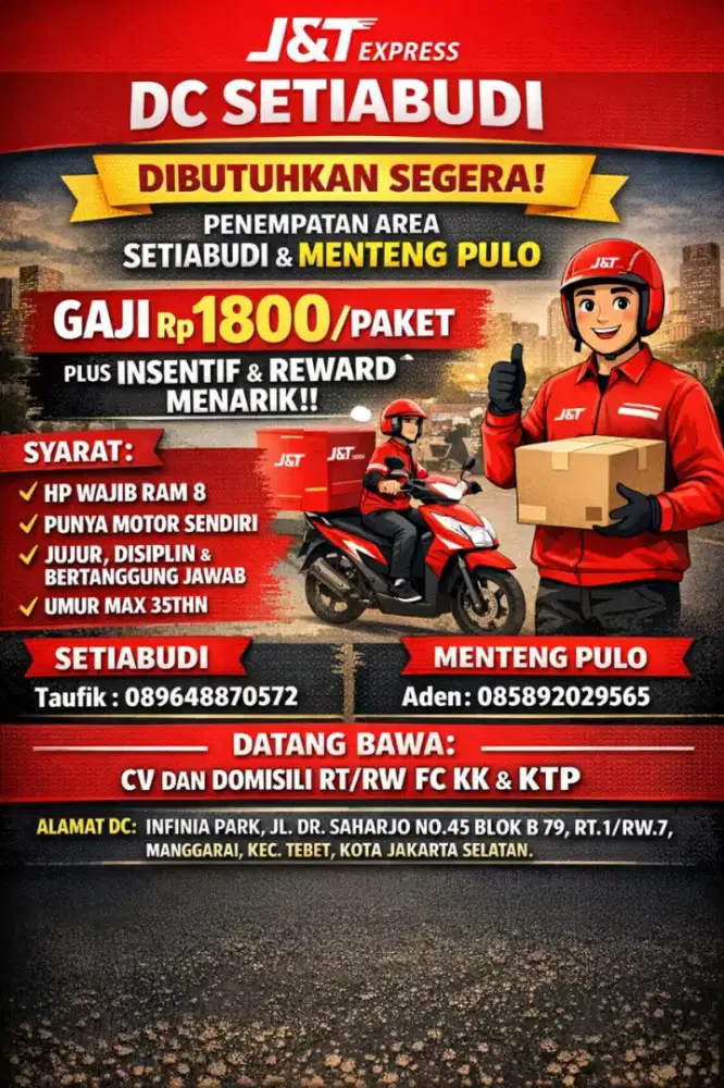 DIBUTUHKAN KURIR J&T EXPRESS