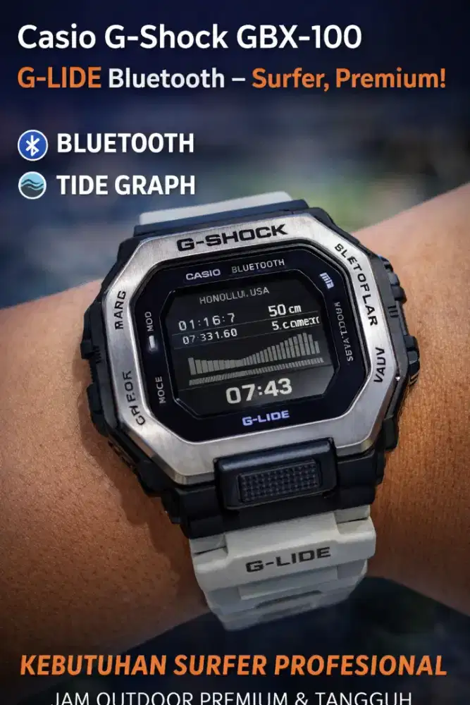 Casio G-Shock GBX-100 G-LIDE Bluetooth Surf – Original