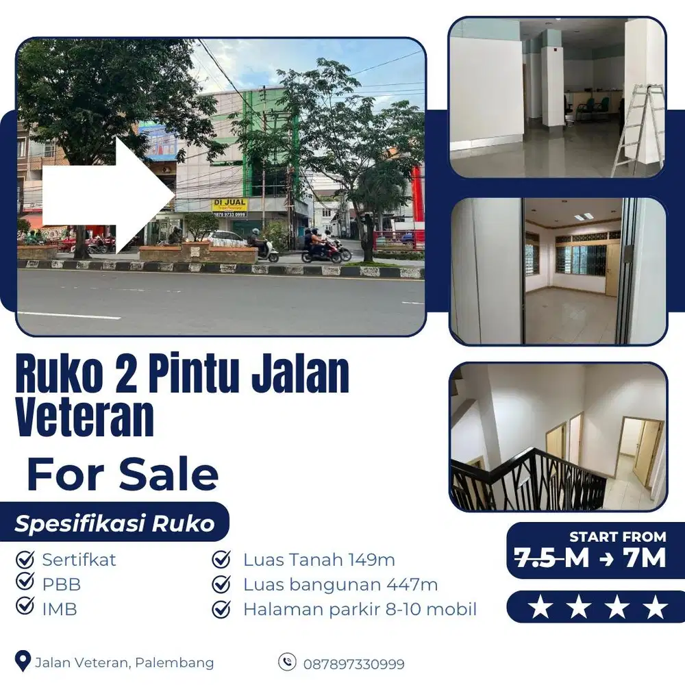 DIJUAL 2 RUKO GANDENG JALAN VETERAN