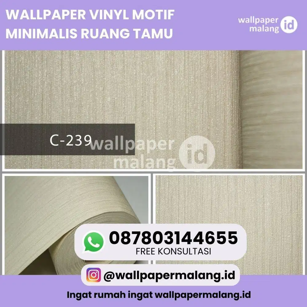 WALLPAPER VINYL MOTIF MINIMALIS RUANG TAMU