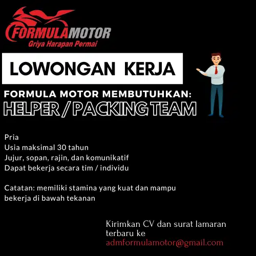 DIBUTUHKAN KARYAWAN OPERATOR PACKING!