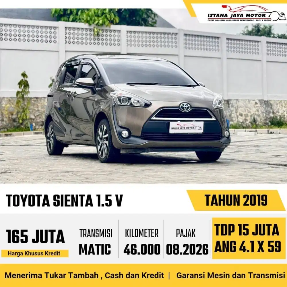 Toyota Sienta V AT th 2019 #istana jaya motor