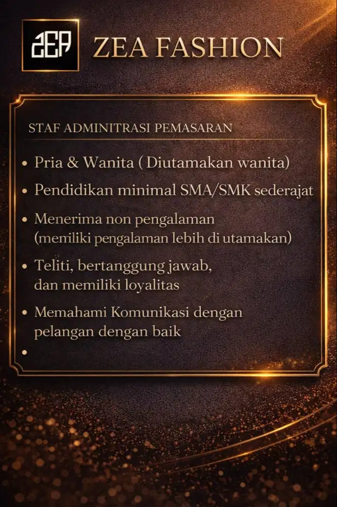 Staf adminitrasi pemasaran