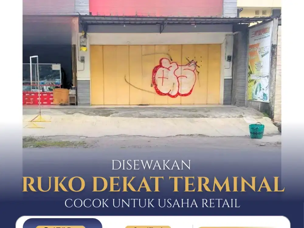Ruko 1 Lantai Lokasi Strategis Dekat Terminal