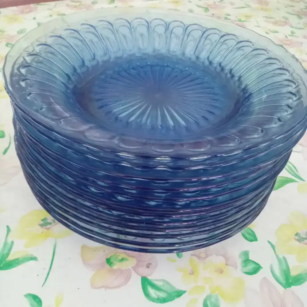 Piring makan kaca siap pakai 1 lusin nego cod rungkut gan gpl