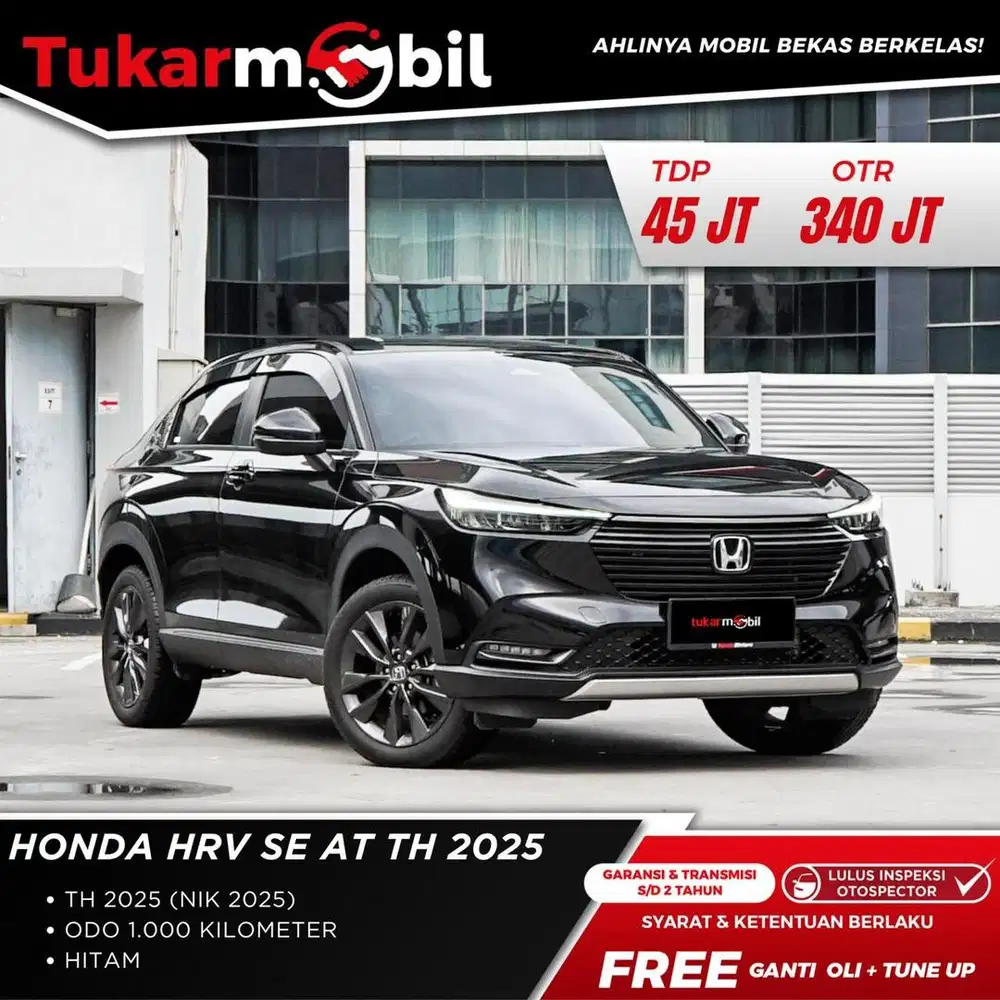 [BERGARANSI] HONDA HRV SE MATIC TAHUN 2025 HITAM LOW KM GANJIL