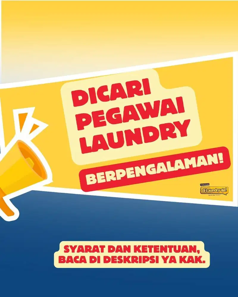 Dicari Pengawai Laundry BERPENGALAMAN