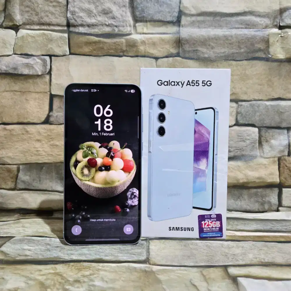 Samsung Galaxy A55 5G 8/256 Ice Blue Fulset segel mulus 99%