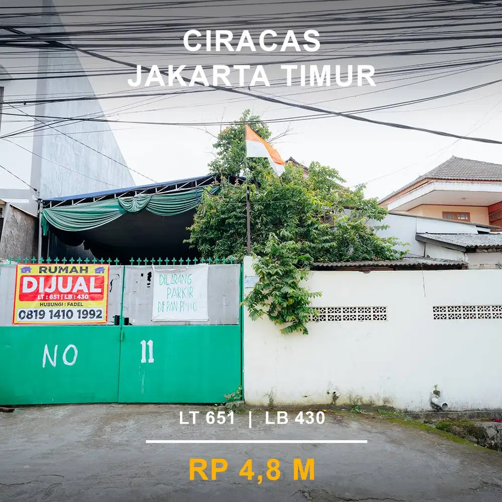 Tanah Jalan Manunggal, Kelapa Dua Wetan, Ciracas – Jakarta Timur. DIJU