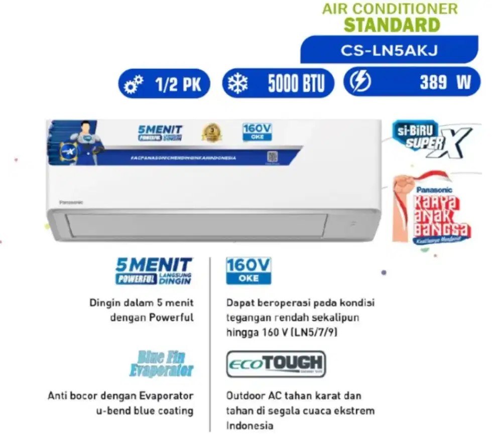 Ready AC 1/2PK Standard dari Panasonic promo Cashback dan Cicilan