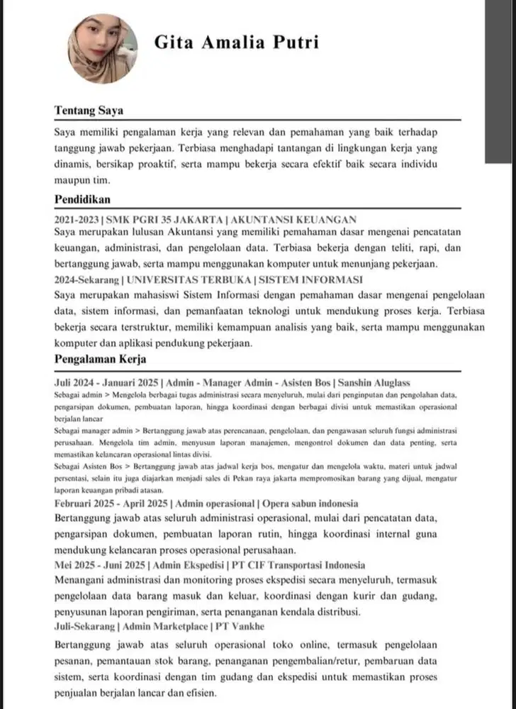 LOWONGAN PEKERJAAN ADMIN