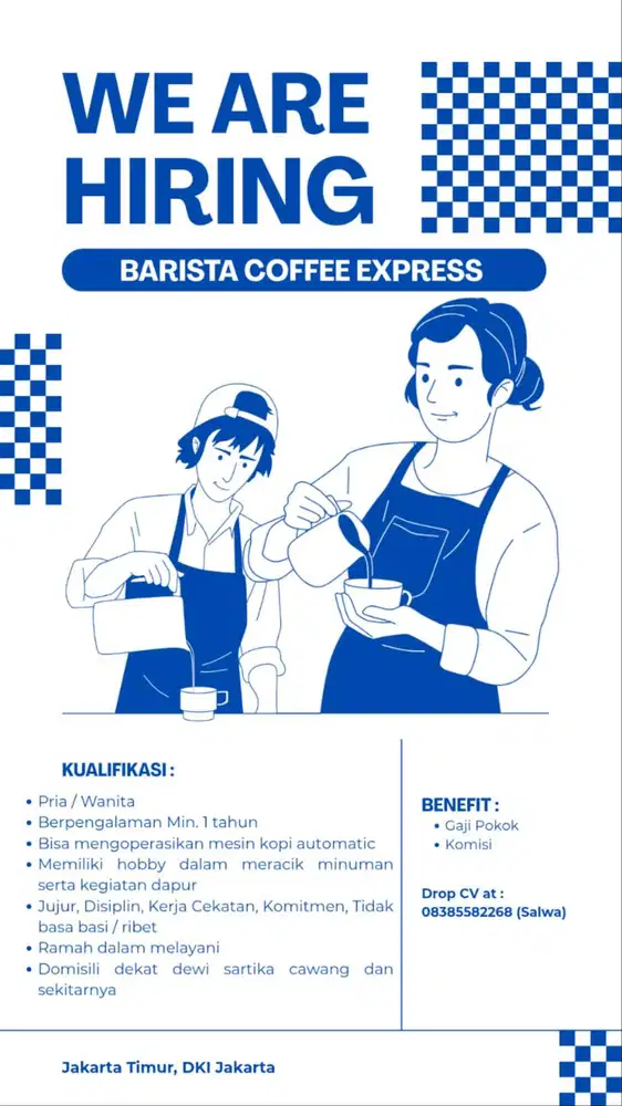 Lowongan Barista Coffee Express - Jakarta Timur