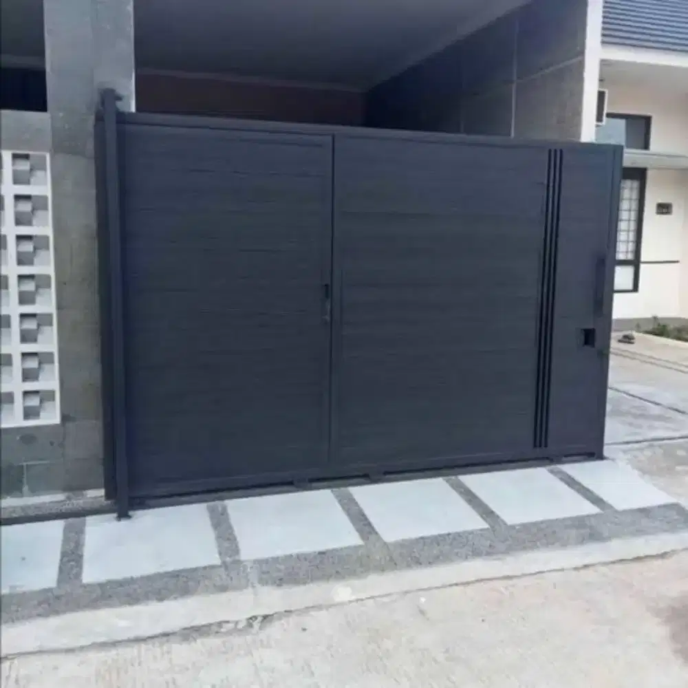 0028 pagar minimalis grc woodplank serat kayu