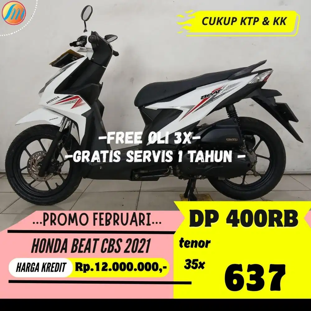 DP CUKUP 400RIBU ANGSURAN SANGAT RINGAN HONDA BEAT CBS 2021 BERGARANSI