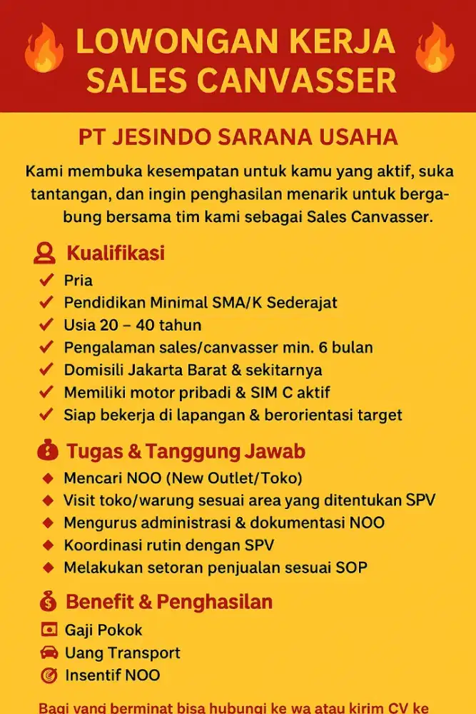 Lowongan Kerja - Sales Canvasser