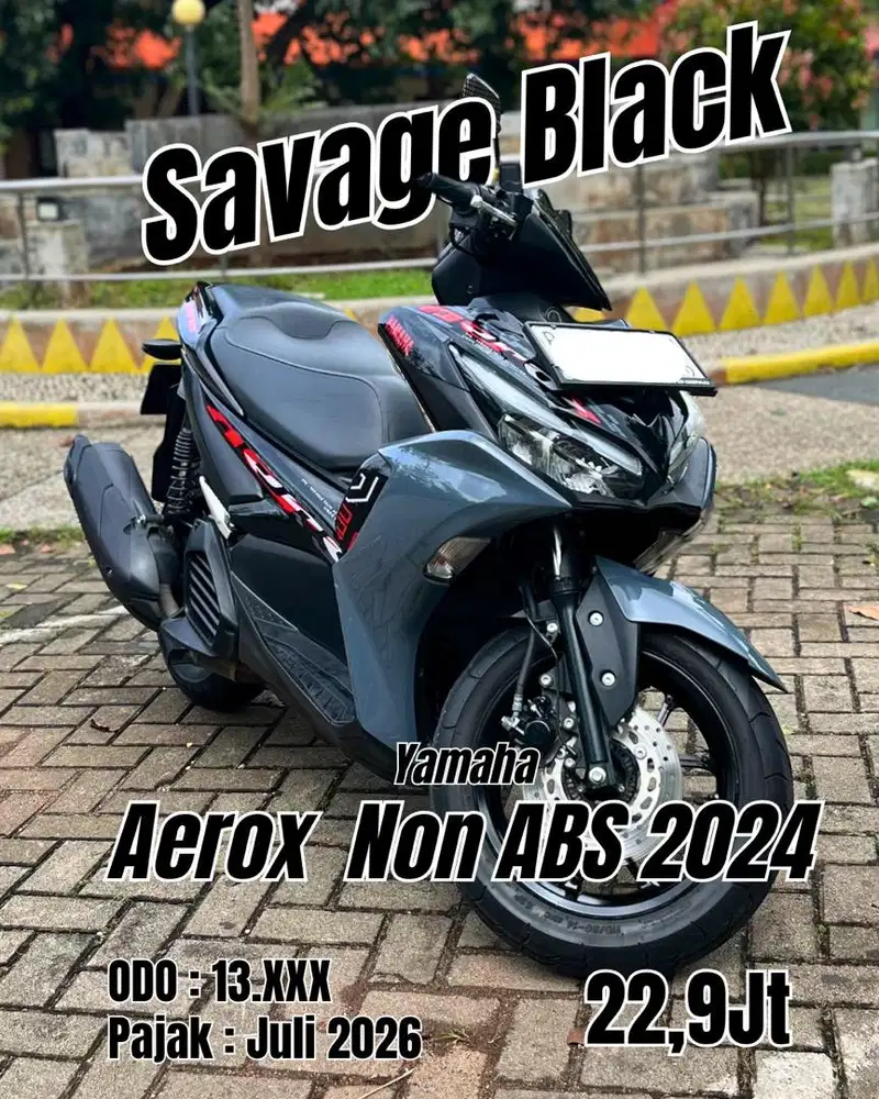 Yamaha Aerox Non ABS 2024, Hitam Mulus!