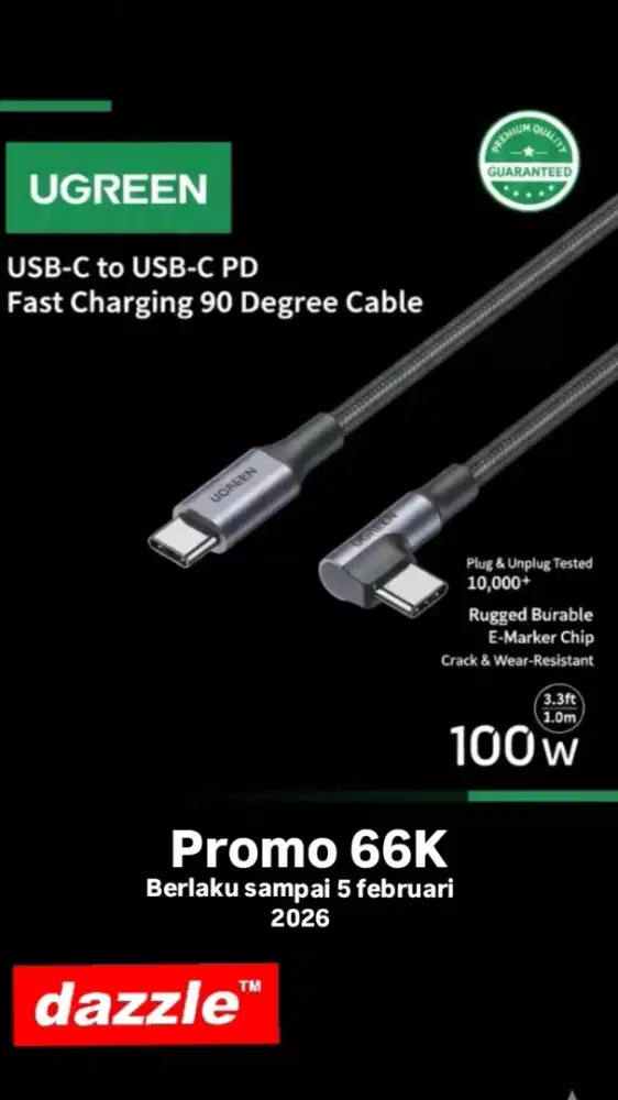 Kabel data ugreen c to c 1m black