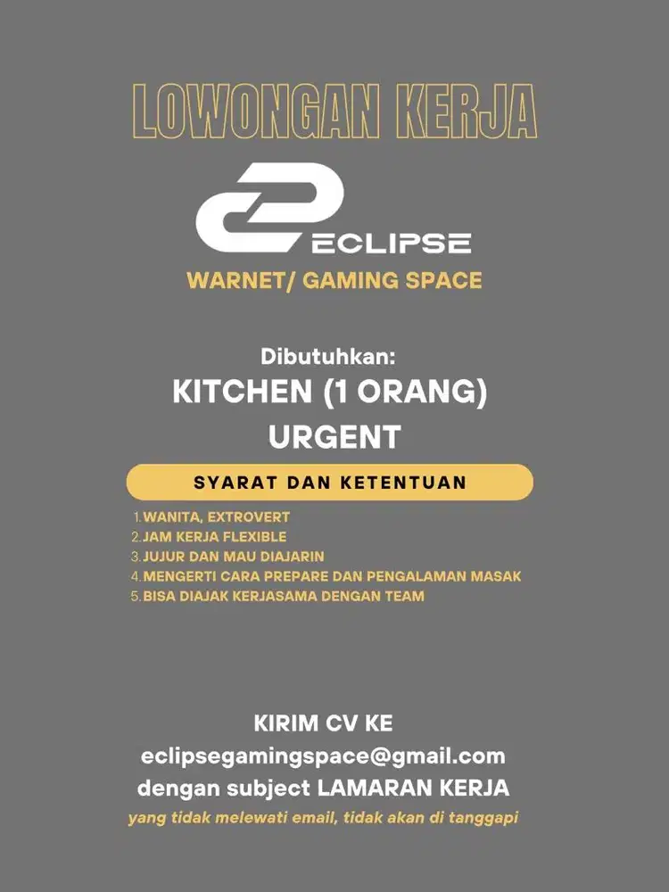 KITCHEN UNTUK WARNET URGENT