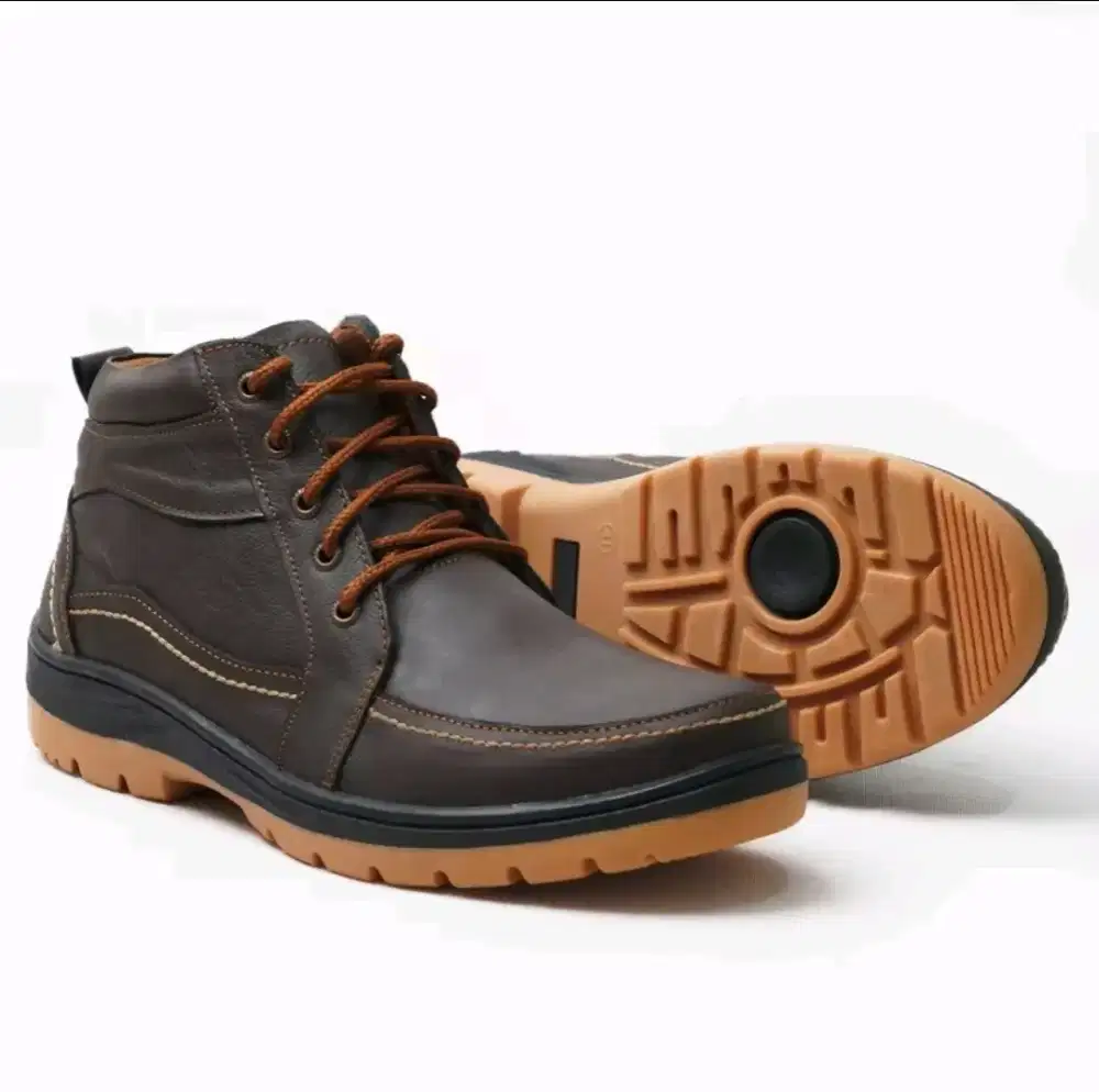 Sepatu boot pria kulit asli 39-43