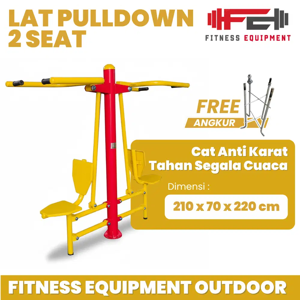 Alat Fitnes Outdoor Lat Pullwond 2 Seat Alat Gym Outdoor
