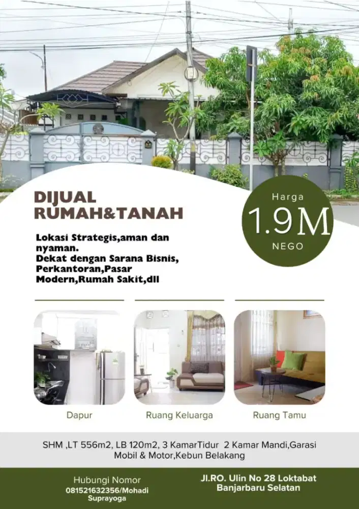 Dijual Rumah dan Tanah Lokasi Strategis