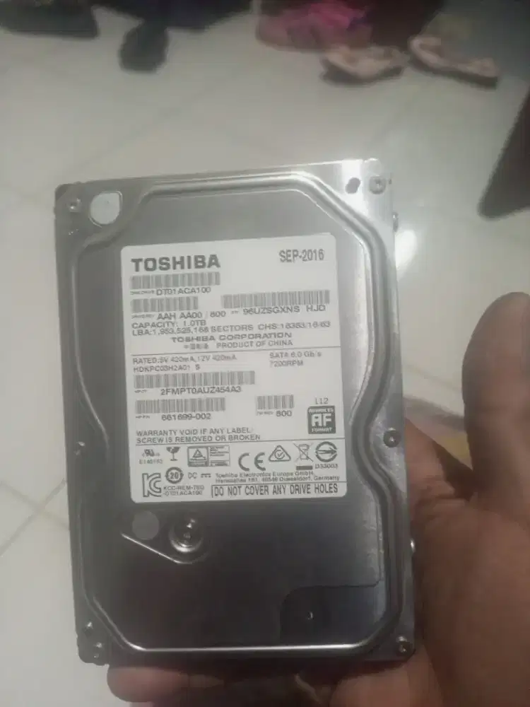 TOSHIBA HDD PC 1 TB SATA 6.0/s 7200RPM / DDR3 VGEN 4 GB PC-12800