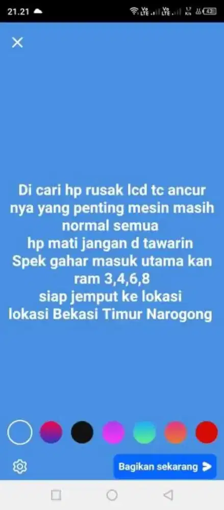 Tawar in yg punya hp rusak lcd tc ancur nya yang penting mesin normal