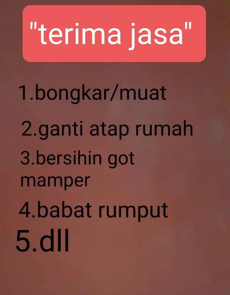 Terima jasa apa aja!!