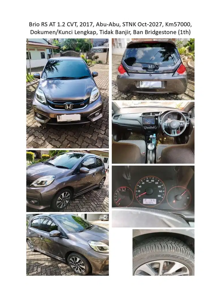 Honda Brio RS AT 2017 Abu-Abu