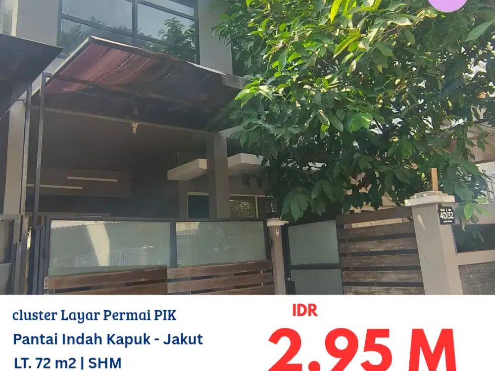 TAN009 rumah 2 lantai kuldesak di cluster layar permai PIK Jakarta Utara
