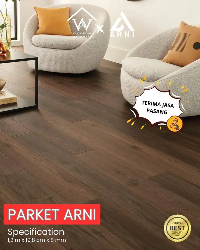 LANTAI PARKIT ARNI MOTIF KAYU TEBAL 8mm | TERIMA JASA PASANG