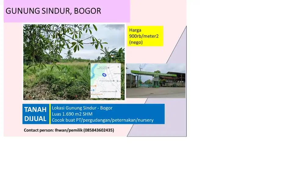 Jual tanah SHM murah (nego)