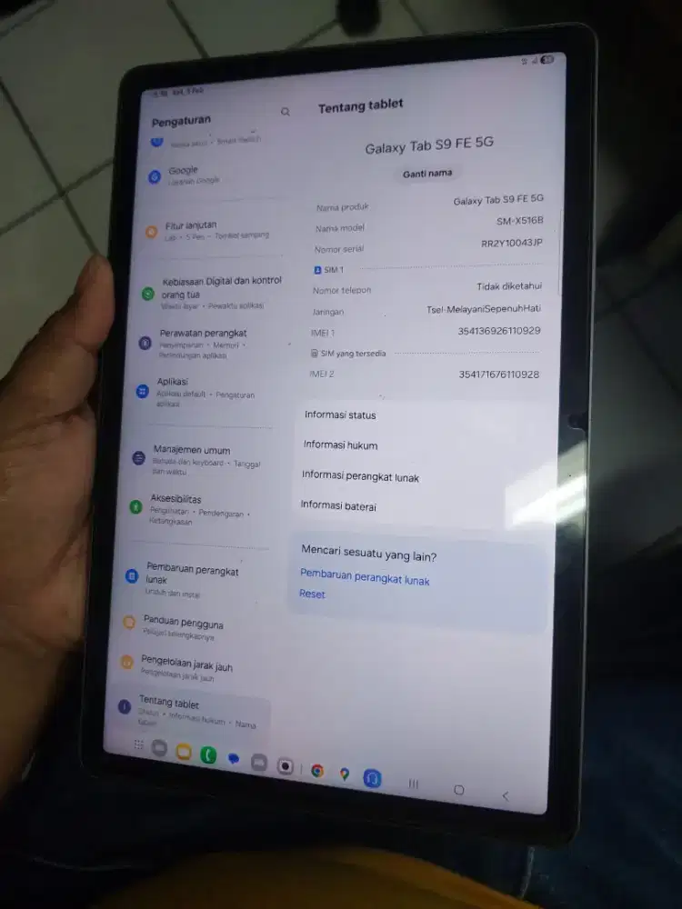 Tab Samsung S9FE 5G 6/128 batangan plus pensil