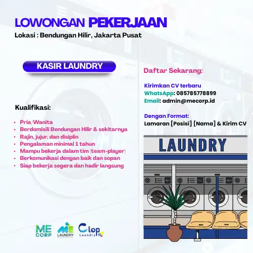 DIBUTUHKAN SEGERA KASIR LAUNDRY