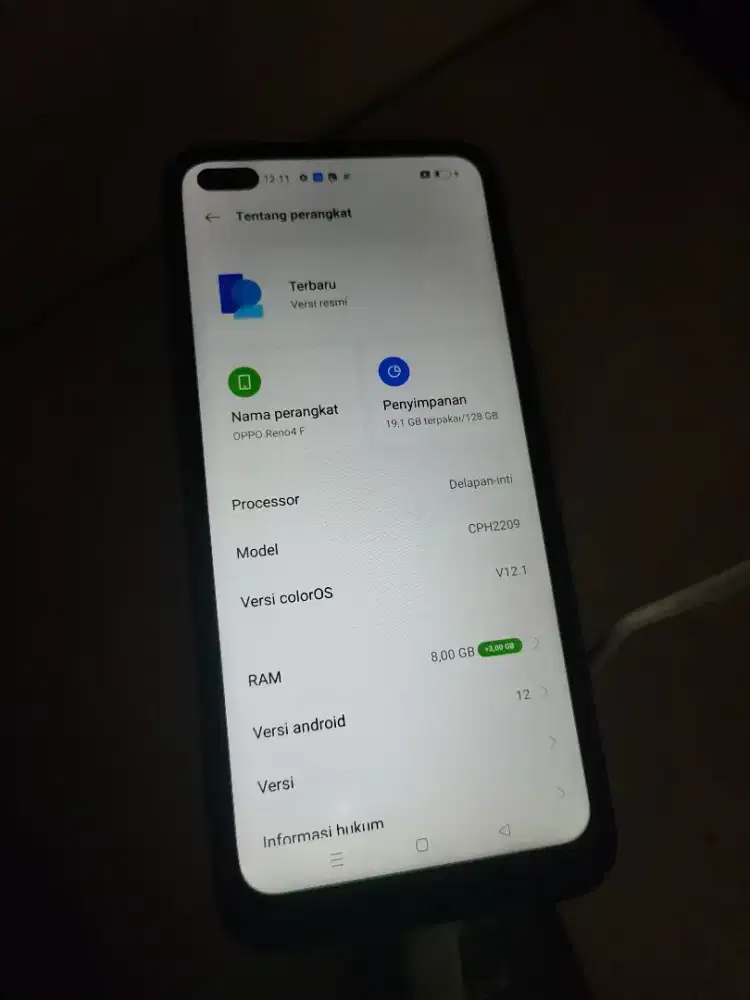 Oppo reno 4f resmi ram 8/128