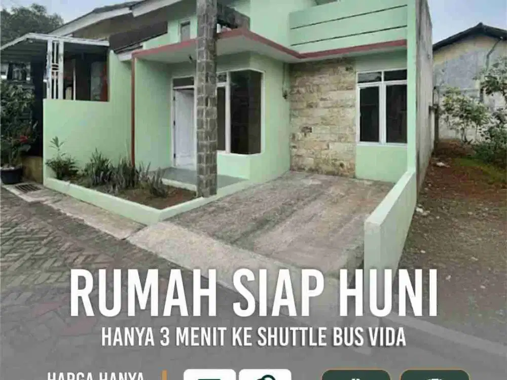 Rumah Ready Siap Huni Di Bantar gebang Bekasi, Dekat Vida Bekasi (Alena) Cluster