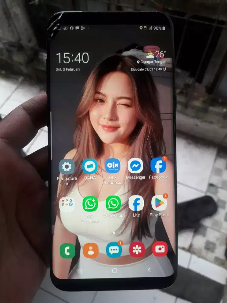 Samsung galaxy S8+ 4G 4/64 layar 6.2 inchi tt/barter