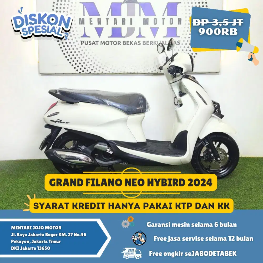 GRAND FILANO 2024 GAS DP 900RIBU SYARAT KTP KK MENTARI JOJO MOTOR