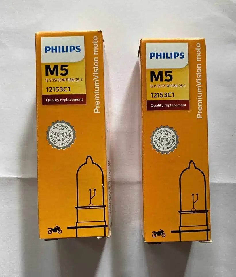 Lampu motor PHILIPS M5 Premium Vision 100% Original Halogen High Beam