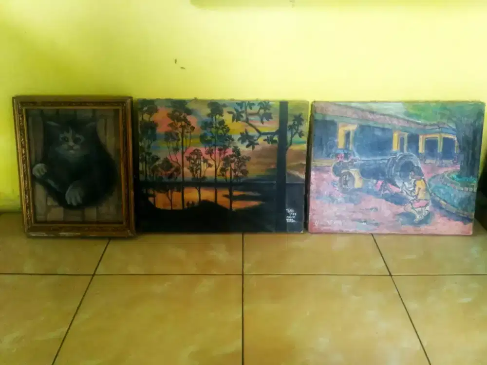 Dijual 3 lukisan kanvas minimalis lwsn good